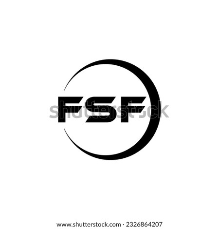 FSF letter logo design in illustration. Vector logo, calligraphy designs for logo, Poster, Invitation, etc.
