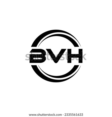 BVH letter logo design in illustration. Vector logo, calligraphy designs for logo, Poster, Invitation, etc.