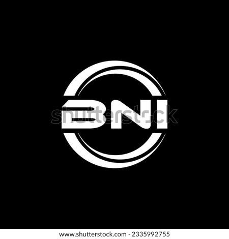 BNI letter logo design in illustration. Vector logo, calligraphy designs for logo, Poster, Invitation, etc.