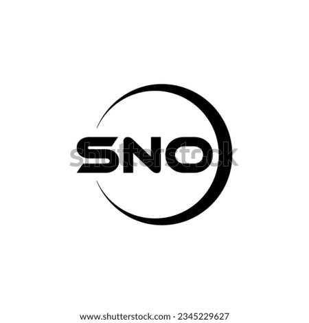 SNO letter logo design in illustrator. Vector logo, calligraphy designs for logo, Poster, Invitation, etc.
