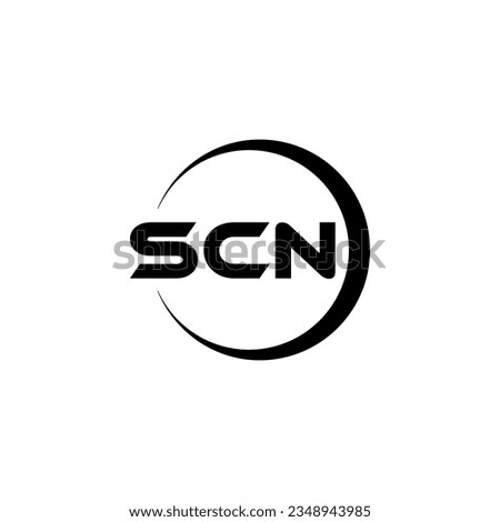 SCN letter logo design in illustrator. Vector logo, calligraphy designs for logo, Poster, Invitation, etc.