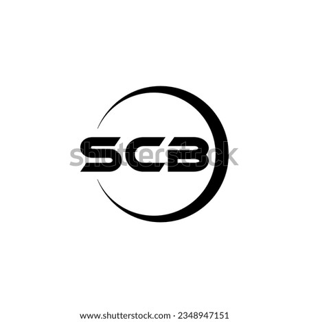 SCB letter logo design in illustrator. Vector logo, calligraphy designs for logo, Poster, Invitation, etc.