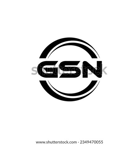 GSN letter logo design in illustration. Vector logo, calligraphy designs for logo, Poster, Invitation, etc.