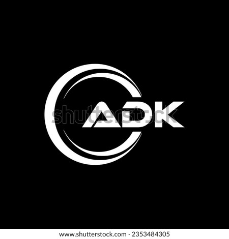 ADK Logo Design, Inspiration for a Unique Identity. Modern Elegance and Creative Design. Watermark Your Success with the Striking this Logo.