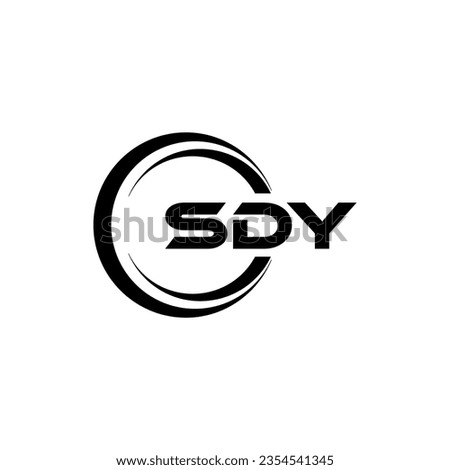 SDY Logo Design, Inspiration for a Unique Identity. Modern Elegance and Creative Design. Watermark Your Success with the Striking this Logo.