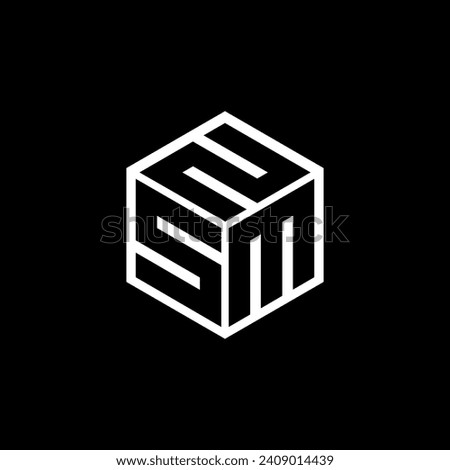 SMN letter logo design with black background in illustrator, cube logo, vector logo, modern alphabet font overlap style. calligraphy designs for logo, Poster, Invitation, etc.