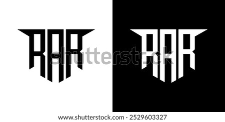 RAR letter logo design with white background in illustrator, vector logo modern alphabet font overlap style, calligraphy designs for logo, Poster, Invitation, etc.