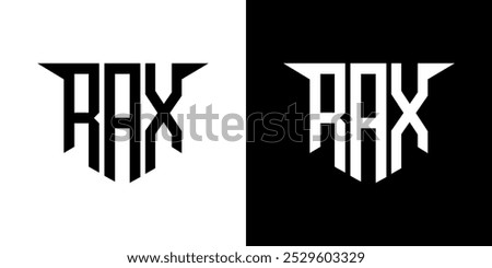 RAX letter logo design with white background in illustrator, vector logo modern alphabet font overlap style, calligraphy designs for logo, Poster, Invitation, etc.