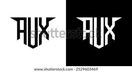 AUX letter logo design with white background in illustrator, vector logo modern alphabet font overlap style, calligraphy designs for logo, Poster, Invitation, etc.