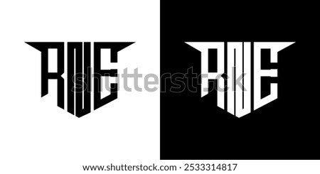 RNE letter logo design with white background in illustrator, vector logo modern alphabet font overlap style, calligraphy designs for logo, Poster, Invitation, etc.