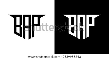 BAP letter logo design with white background in illustrator, vector logo modern alphabet font overlap style, calligraphy designs for logo, Poster, Invitation, etc.