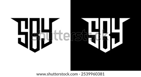 SBY letter logo design with white background in illustrator, vector logo modern alphabet font overlap style, calligraphy designs for logo, Poster, Invitation, etc.