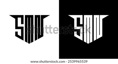 SMN letter logo design with white background in illustrator, vector logo modern alphabet font overlap style, calligraphy designs for logo, Poster, Invitation, etc.