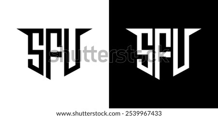 SFU letter logo design with white background in illustrator, vector logo modern alphabet font overlap style, calligraphy designs for logo, Poster, Invitation, etc.