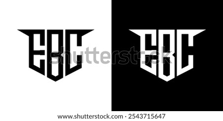 EBC letter logo design with white background in illustrator, vector logo modern alphabet font overlap style, calligraphy designs for logo, Poster, Invitation, etc.