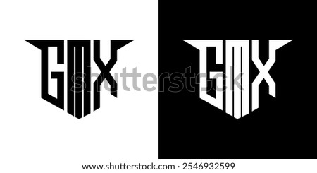 GMX letter logo design with white background in illustrator, vector logo modern alphabet font overlap style, calligraphy designs for logo, Poster, Invitation, etc.