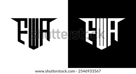 FWA letter logo design with white background in illustrator, vector logo modern alphabet font overlap style, calligraphy designs for logo, Poster, Invitation, etc.