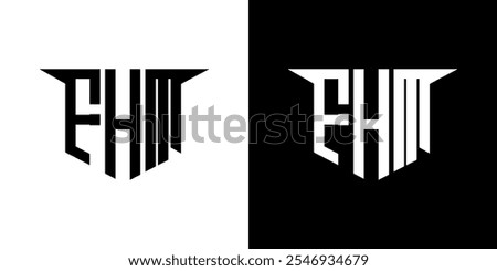 FHM letter logo design with white background in illustrator, vector logo modern alphabet font overlap style, calligraphy designs for logo, Poster, Invitation, etc.