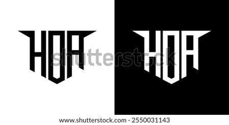 HDA letter logo design with white background in illustrator, vector logo modern alphabet font overlap style, calligraphy designs for logo, Poster, Invitation, etc.