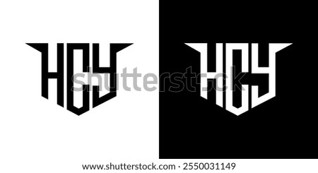 HCY letter logo design with white background in illustrator, vector logo modern alphabet font overlap style, calligraphy designs for logo, Poster, Invitation, etc.