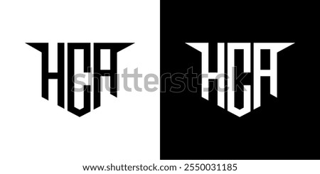 HCA letter logo design with white background in illustrator, vector logo modern alphabet font overlap style, calligraphy designs for logo, Poster, Invitation, etc.