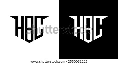 HBC letter logo design with white background in illustrator, vector logo modern alphabet font overlap style, calligraphy designs for logo, Poster, Invitation, etc.