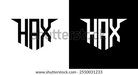 HAX letter logo design with white background in illustrator, vector logo modern alphabet font overlap style, calligraphy designs for logo, Poster, Invitation, etc.