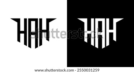 HAH letter logo design with white background in illustrator, vector logo modern alphabet font overlap style, calligraphy designs for logo, Poster, Invitation, etc.