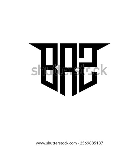 BRZ letter logo design with white background in illustrator, vector logo modern alphabet font overlap style, calligraphy designs for logo, Poster, Invitation, etc.