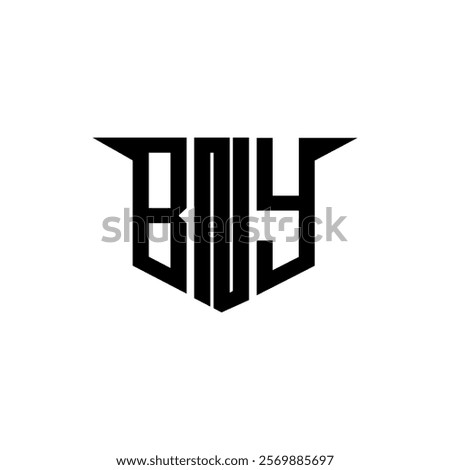 BNY letter logo design with white background in illustrator, vector logo modern alphabet font overlap style, calligraphy designs for logo, Poster, Invitation, etc.