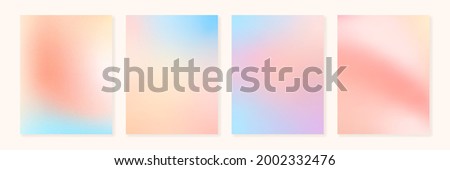 Set of vector grainy gradients in pastel colors. For covers, wallpapers, branding and other projects. You can use a grainy texture for any of the gradients. Foto d'archivio © 