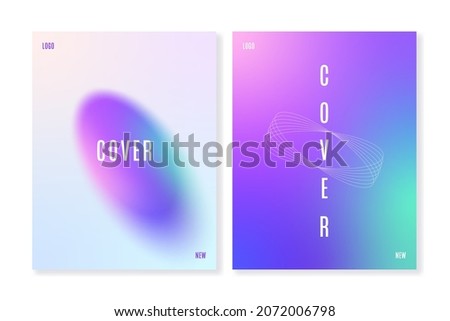 Set of gradient background templates with blurred and linear shapes. For covers, wallpapers, branding, social media and other projects. Vector, can be used for web and print