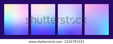 Set of holographic gradient backgrounds with grain texture. For covers, wallpapers, posters, branding, social media, posters and more. You can use this grainy texture for each of the backgrounds.