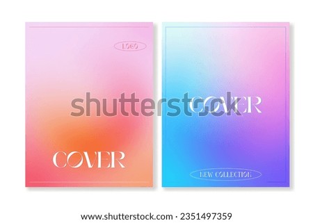 Set of 2 cover templates with bright gradient backgrounds. For brochures, catalogues, booklets, magazines, branding and other projects. Vector, printable, just add your title and description.