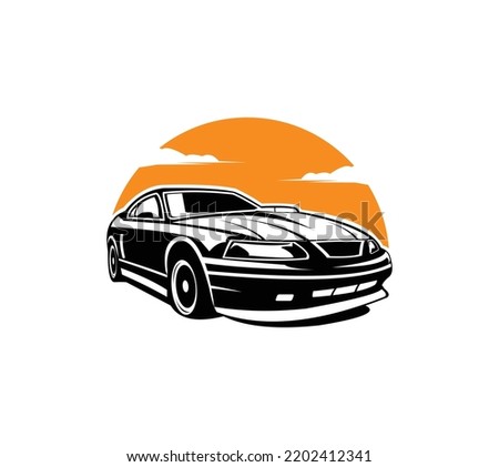 American muscle car vector illustration isolated in white background