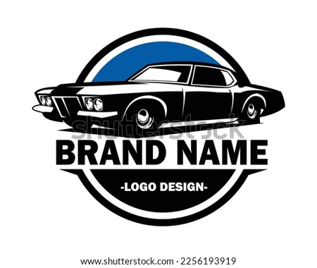 buick riviera gran sport 1971. isolated white background view from side. Best for logo, badge, emblem, icon, design sticker and old car industry. available in eps 10.