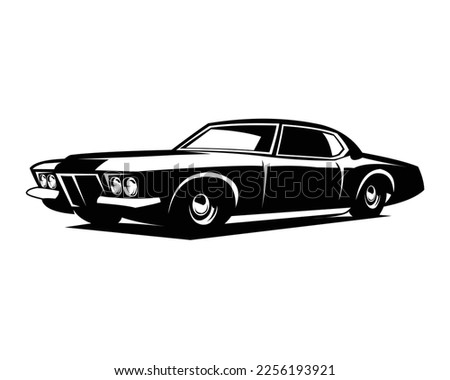 buick riviera gran sport 1971. isolated white background view from side. Best for logo, badge, emblem, icon, design sticker and old car industry. available in eps 10.