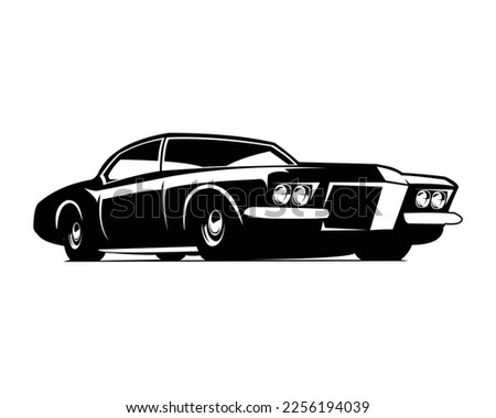 buick riviera gran sport 1972 isolated on white background. best for logos, badges, emblems, icons, available in eps 10.