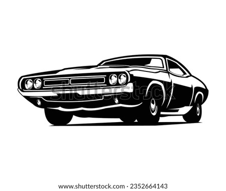vector illustration of a 1969 dodge super bee car. silhouette vector design. Best for logo, badge, emblem, icon, design sticker, vintage car industry