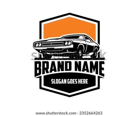 vector illustration of a 1969 dodge super bee car. silhouette vector design. appear from the side with a view of the evening sky. Best for logo, badge, emblem, icon, design sticker, vintage 