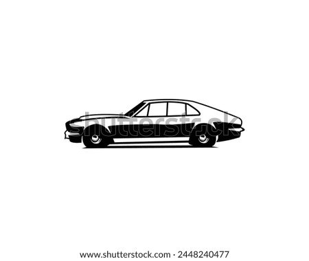 Aston Martin Lagonda V8 Saloon. isolated white background shown from the side. premium illustration vector design. best for logo, badge, emblem, icon, sticker design. available in eps 10