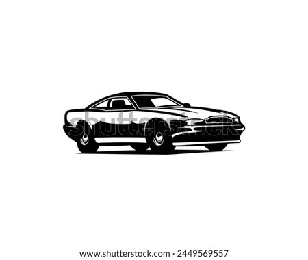 aston martin v8 coupe silhouette. isolated from the side in a beautiful style. best for logos, badges, emblems.
