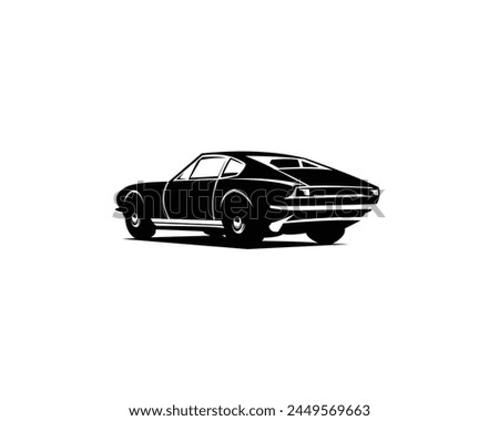 vector illustration of the aston martin v8 coupe car. served with a view from behind. best for badges, emblems, icons, stickers designs. available in eps 10