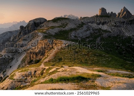 Similar – Image, Stock Photo Sunrise at the Auronzo hut