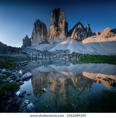 Similar – Image, Stock Photo Sunrise at the Auronzo hut