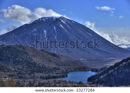 The mountain which a cloud flows through(HDR)