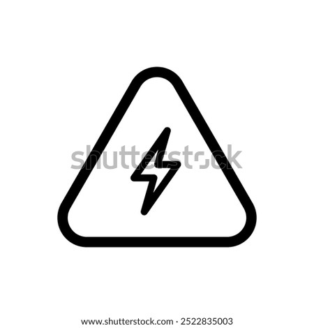 Flash sign in triangle on transparent background