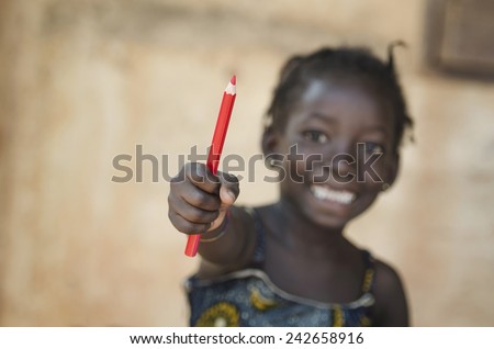 Education for Africa Symbol: Beautiful Young Schoolgirl Toothy Smile