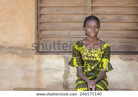 Back To School Symbol - Pretty Black African Schoolgirl Posing