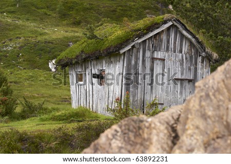 small hunting house in mountains